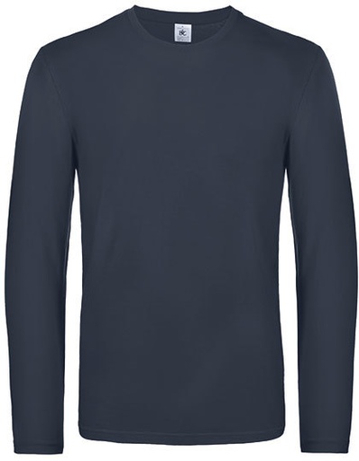 B&C heren t-shirt model E190 long sleeve navy