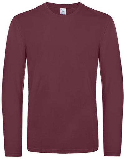 B&C heren t-shirt model E190 long sleeve burgundy