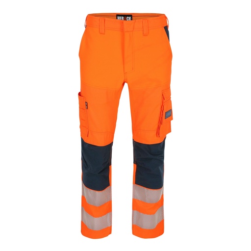 HECTOR HIGH VIZ BROEK fluo oranje/marineblauw