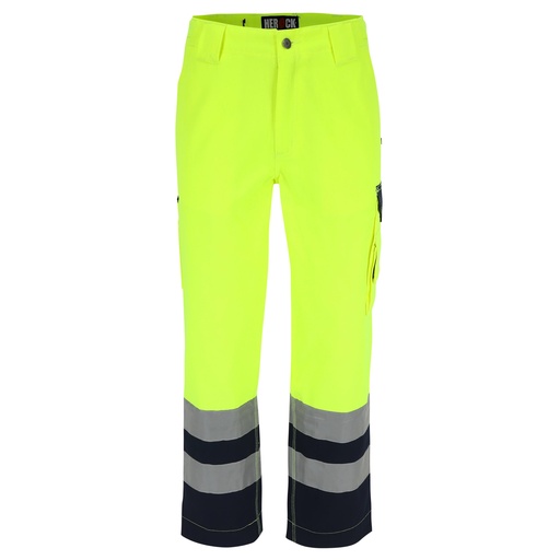 OLYMPUS HIGH VIZ BROEK fluo geel/marineblauw