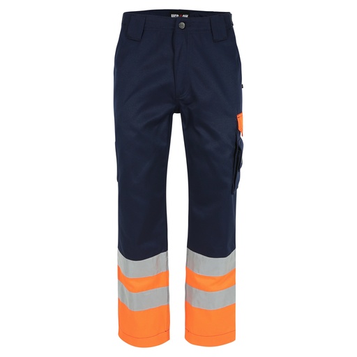 OLYMPUS HIGH VIZ BROEK marineblauw/fluo oranje