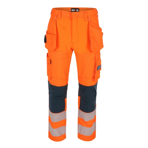 SPECTOR HIGH VIZ BROEK fluo oranje/marineblauw