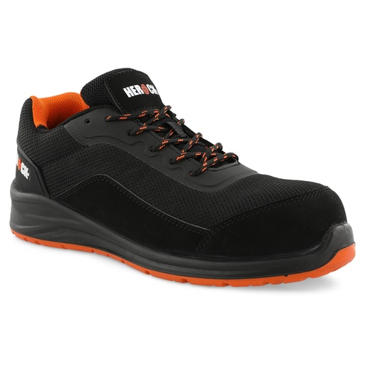 LENO S1PS SR FO ESD SC LAGE VEILIGHEIDSSNEAKERS zwart/oranje