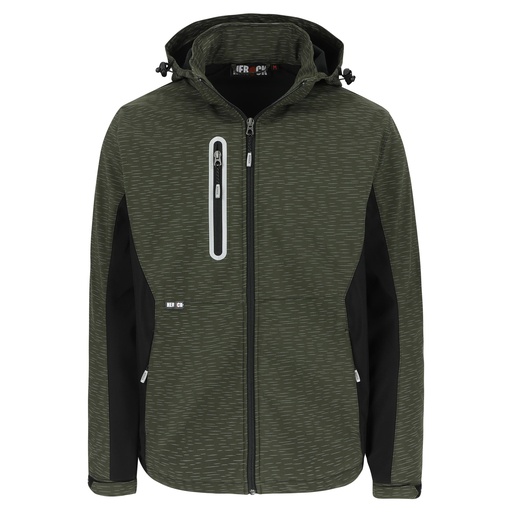 FLEXOR SOFTSHELL JAS REFLECTEREND kaki/zwart