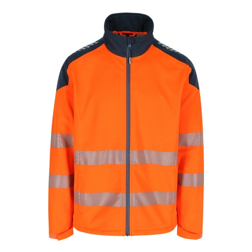 SIRIUS HIGH VIZ SOFTSHELL JAS fluo oranje/marineblauw