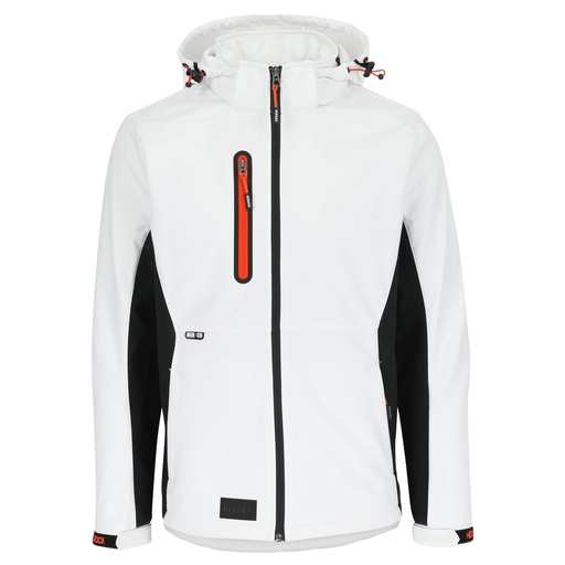 TRYSTAN SOFTSHELL JAS wit/zwart