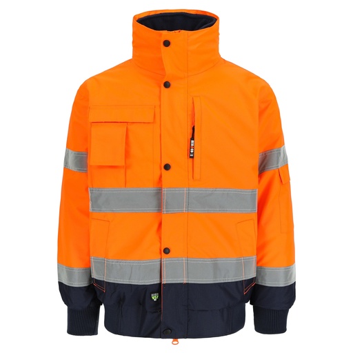 TARVOS HIGH VIZ JAS fluo oranje/marineblauw