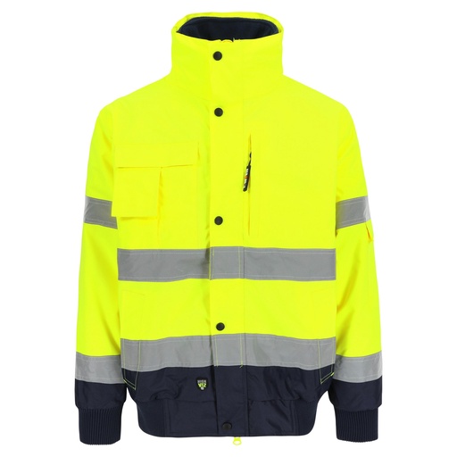 TARVOS HIGH VIZ JAS fluo geel/marineblauw