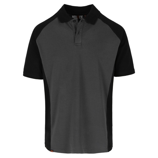 BRABO POLO KORTE MOUWEN antraciet/zwart