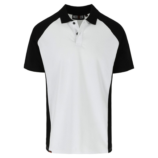 BRABO POLO KORTE MOUWEN wit/zwart