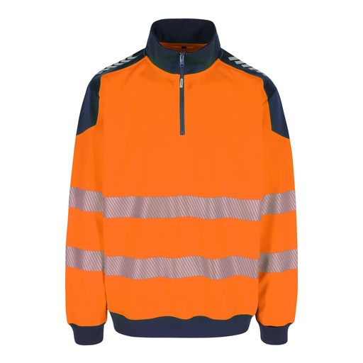 JANUS HIGH VIZ SWEATER fluo oranje/marineblauw