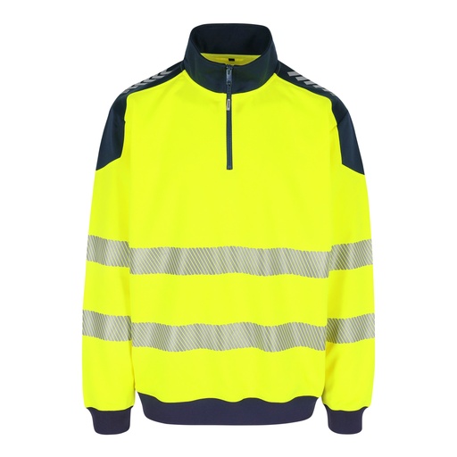 JANUS HIGH VIZ SWEATER fluo geel/marineblauw