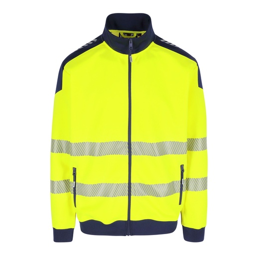 INIGO HIGH VIZ SWEATER fluo geel/marineblauw
