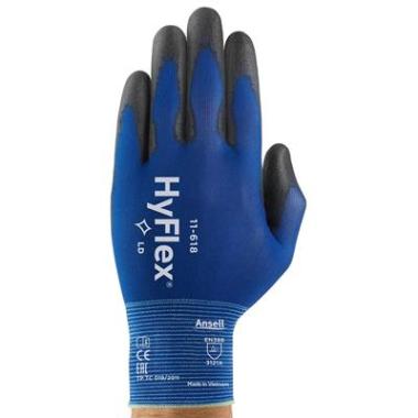 Ansell HyFlex 11-618 handschoen zwart/blauw