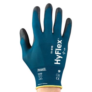 Ansell HyFlex 11-616 handschoen zwart/blauw