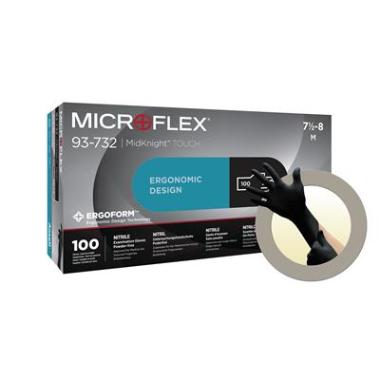 Ansell MicroFlex MidKnight Touch 93-732 handschoen zwart