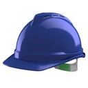 MSA V-Gard 500 ongeventileerde veiligheidshelm met Push-Key binnenwerk blauw