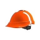 MSA V-Gard 200 veiligheidshelm met Push-Key binnenwerk oranje