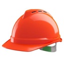MSA V-Gard 500 geventileerde veiligheidshelm met Push-Key binnenwerk oranje