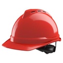 MSA V-Gard 500 geventileerde veiligheidshelm met Fas-Trac III binnenwerk rood