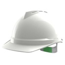 MSA V-Gard 500 ongeventileerde veiligheidshelm met Push-Key binnenwerk wit