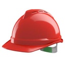 MSA V-Gard 500 ongeventileerde veiligheidshelm met Push-Key binnenwerk rood