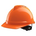 MSA V-Gard 500 ongeventileerde veiligheidshelm met Fas-Trac III binnenwerk oranje