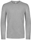 B&C heren t-shirt model E190 long sleeve sport grey (heather)