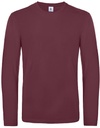 B&C heren t-shirt model E190 long sleeve burgundy