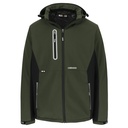 TARIS SOFTSHELL JAS donker kaki/zwart