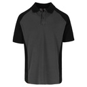 BRABO POLO KORTE MOUWEN antraciet/zwart