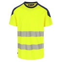 ELIPS HIGH VIZ T-SHIRT KORTE MOUWEN fluo geel/marineblauw