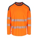 LUNAR HIGH VIZ T-SHIRT LANGE MOUWEN fluo oranje/marineblauw