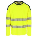 LUNAR HIGH VIZ T-SHIRT LANGE MOUWEN fluo geel/marineblauw
