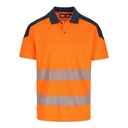 ORBIT HIGH VIZ POLO KORTE MOUWEN fluo oranje/marineblauw